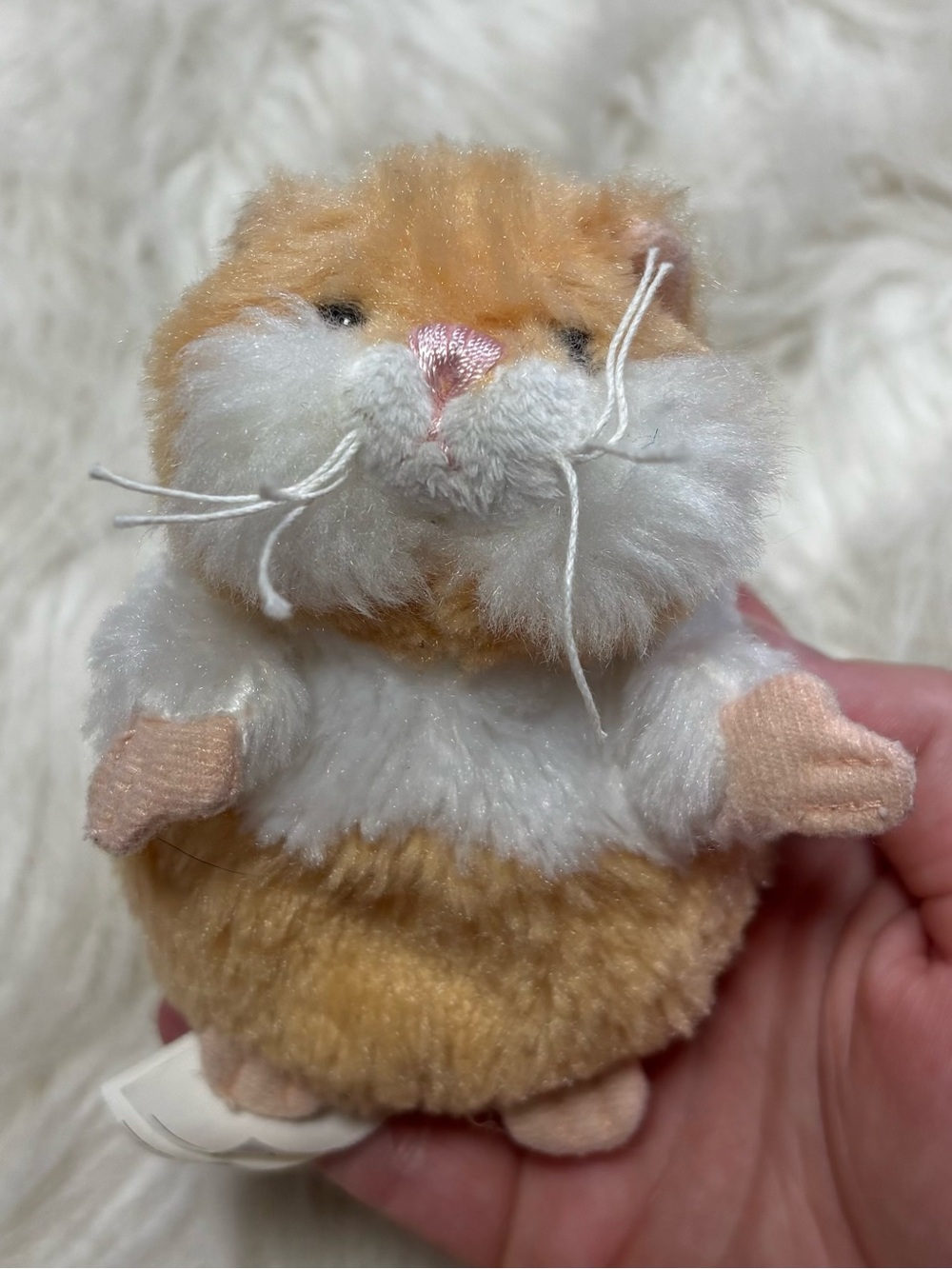 Webkinz “Honey” Plush Small Pet Hamster Stuffed Toy - Tan and White